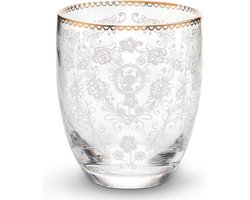 Porseleinen Waterglazen - Dineerglazen Set - Luxe Tafeldekken - Gouden Details - 8 cm Hoog - Transparant