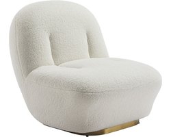 Portland Teddystof Loungestoel - Wit