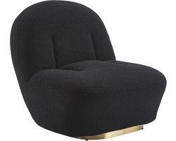 Portland Teddystof Loungestoel - Zwart