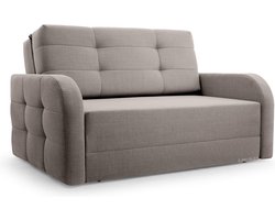 Porto 120 - Slaapbank - Compact en Multifunctioneel - 141 x 100 x 90 cm - Eenvoudig Uitklapbaar & Decoratieve Stiksels - Cappuccino (BRAGI 34)