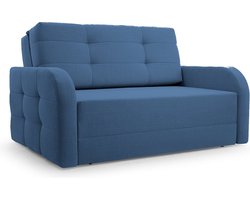 Porto 120 - Slaapbank - Compact en Multifunctioneel - 141 x 100 x 90 cm - Eenvoudig Uitklapbaar & Decoratieve Stiksels - Donkerblauw (BRAGI 86)