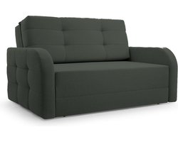 Porto 120 - Slaapbank - Compact en Multifunctioneel - 141 x 100 x 90 cm - Eenvoudig Uitklapbaar & Decoratieve Stiksels - Donkergroen (BRAGI 78)