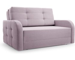 Porto 120 - Slaapbank - Compact en Multifunctioneel - 141 x 100 x 90 cm - Eenvoudig Uitklapbaar & Decoratieve Stiksels - Roze (BRAGI 91)