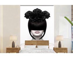 Portret - Vrouw - Rozen - Abstract - Zwart wit