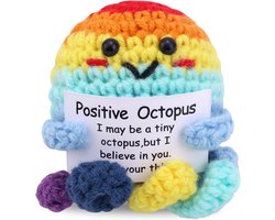 Positive Knitted Animals - Mini Octopus - Handgemaakt van wol - Emotionele steun