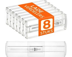 Posity Ladeverdeler - Verstelbaar & Uitschuifbaar - 8 Stuks - Lade Organizer - Voor Keuken, Slaapkamer & Kleding - Kunststof - Transparant