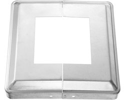 Post Base Cover 20 x 20 cm (binnenmaat 12 x 12 cm) metalen schort voor hekwerk, leuningen en zuilen in zilverkleur