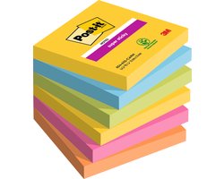 Post-it Super Sticky notes Carnival, 90 vel, ft 76 x 76 mm, pak van 6 blokken