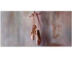 Poster 120x60 cm - Balletschoenen - Satijn - Aardetinten - Posters - Kamer decoratie - Wanddecoratie woonkamer - Muurdecoratie slaapkamer