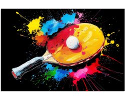 Poster 180x120 cm - Graffiti - Sport - Tafeltennis - Verf - Posters - Wanddecoratie tienerkamer - Kamer decoratie voor tieners - Tiener jeugdkamer accessoires