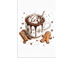 Poster 20x30 cm - Chocomel - Decoratie - Koek - Winter - Kerst - Posters - Kamer decoratie - Wanddecoratie woonkamer - Muurdecoratie slaapkamer - Kerstversiering - Kerstdecoratie voor binnen - Kerstmis