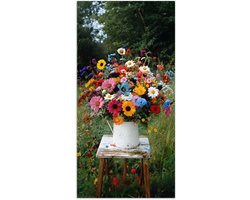 Poster 20x40 cm - Bloemen - Krukje - Gieter - Veld - Posters - Kamer decoratie - Wanddecoratie woonkamer - Muurdecoratie slaapkamer