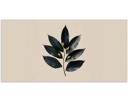 Poster 40x20 cm - Laurierbladeren - Bloemknoppen - subtiel - Posters - Kamer decoratie - Wanddecoratie woonkamer - Muurdecoratie slaapkamer