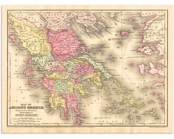 Poster 40x30 cm - Griekenland - Geschiedenis - Vintage - Posters - Kamer decoratie - Wanddecoratie woonkamer - Muurdecoratie slaapkamer