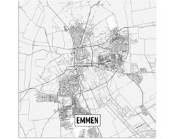 Poster 50x50 cm - Stadskaart Emmen - Posters - Kamer decoratie - Wanddecoratie woonkamer - Muurdecoratie slaapkamer
