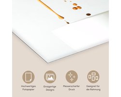 Poster 75x75 cm - De koffie stroomt uit het koffiezetapparaat in de kop koffie - Posters - Kamer decoratie - Wanddecoratie woonkamer - Muurdecoratie slaapkamer