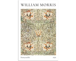 Poster 80x120 cm - William Morris - Honeysuckle - Abstract - Natuur - Groen - Posters - Kamer decoratie - Wanddecoratie woonkamer - Muurdecoratie slaapkamer