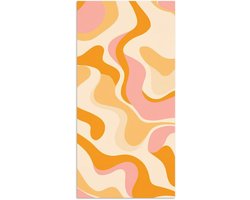Poster 80x160 cm - Abstract - Golvend - Oranje - Posters - Kamer decoratie - Wanddecoratie woonkamer - Muurdecoratie slaapkamer