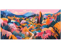 Poster 80x40 cm - Witte bergtop - Modern - Kleurrijk - Posters - Kamer decoratie - Wanddecoratie woonkamer - Muurdecoratie slaapkamer
