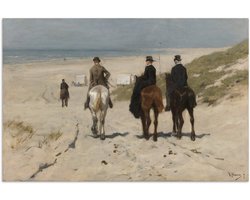 Poster 90x60 cm - Morgenrit langs het strand - Schilderij van Anton Mauve - Posters - Kamer decoratie - Wanddecoratie woonkamer - Muurdecoratie slaapkamer