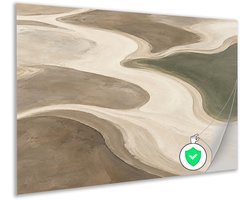Poster - Abstract - Modern - Muurdecoratie - Woonkamer accessoires - Taupe - Kubistisch - 120x80 cm