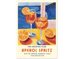Poster Aperol Spritz - The cocktail club I - A4 21x29.7 cm / 8x12″ Decoratie Woonkamer - Decoratie Slaapkamer - Decoratie - Wanddecoratie - Wanddecoratie Woonkamer - Wanddecoratie Slaapkamer - Muurdecoratie - Bar decoratie - Cocktail