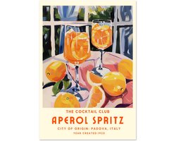 Poster Aperol Spritz - The cocktail club II - A4 21x29.7 cm / 8x12″ Decoratie Woonkamer - Decoratie Slaapkamer - Decoratie - Wanddecoratie - Wanddecoratie Woonkamer - Wanddecoratie Slaapkamer - Muurdecoratie - Bar decoratie - Cocktail