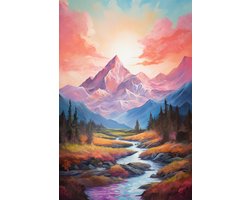 Poster Bergen | Berglandschap | Bergen Kunst | Natuurposter | Poster Natuur | Woondecoratie | 50x70cm | S603DZ | Geschikt om in te lijsten