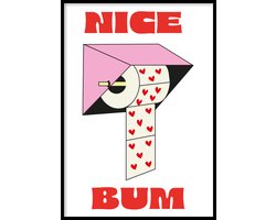 Poster Bum - 30x40 cm - WC Poster - WALLLL - Exclusief lijst - Retro poster - Toilet poster