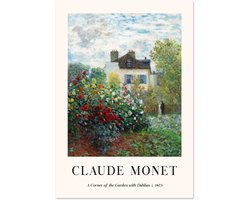 Poster Claude Monet - A corner of the Garden with Dahlias 70x100 cm / 28x40″ - Decoratie Woonkamer - Decoratie Slaapkamer - Decoratie - Wanddecoratie - Wanddecoratie Woonkamer - Wanddecoratie Slaapkamer - Muurdecoratie