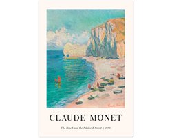 Poster Claude Monet - The beach and the falaise d' Amont 50x70 cm / 20x28″ - Decoratie Woonkamer - Decoratie Slaapkamer - Decoratie - Wanddecoratie - Wanddecoratie Woonkamer - Wanddecoratie Slaapkamer - Muurdecoratie - Muurdecoratie Woonkamer