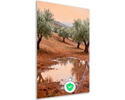 Poster - Decoratie woonkamer - Boomgaard - Terracotta - Muurdecoratie - Bruin - 30x40 cm
