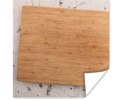 Poster Een houten snijplank op een decoratieve ondergrond - 100x100 cm XXL