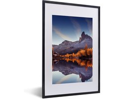 Poster - Fotolijst - Berg - Herfst - Meer - Natuur - Frame - 40x60 cm - Foto in lijst - Poster bergen - Poster met kader - Muurdecoratie - Poster bos