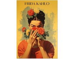 Poster Frida Kahlo - Behind The Bloom Poster - 50x70 cm / 20x28″ Decoratie Woonkamer - Decoratie Slaapkamer - Decoratie - Wanddecoratie - Wanddecoratie Woonkamer - Wanddecoratie Slaapkamer - Muurdecoratie - Muurdecoratie Woonkamer