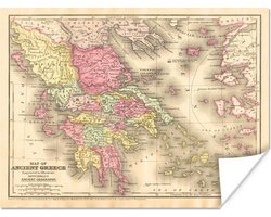 Poster Griekenland - Geschiedenis - Vintage - 120x90 cm
