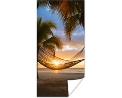 Poster Hangmat op het Caribische strand - 60x120 cm