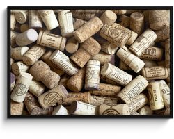 Poster in lijst - Fotolijst 120x80 cm - Posters - Een grote hoeveelheid kurken - Posterlijst zwart - Decoratie - Wanddecoratie woonkamer - Muurdecoratie slaapkamer