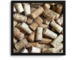 Poster in lijst - Fotolijst 40x40 cm - Posters - Een grote hoeveelheid kurken - Posterlijst zwart - Decoratie - Wanddecoratie woonkamer - Muurdecoratie slaapkamer