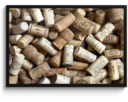 Poster in lijst - Fotolijst 90x60 cm - Posters - Een grote hoeveelheid kurken - Posterlijst zwart - Decoratie - Wanddecoratie woonkamer - Muurdecoratie slaapkamer