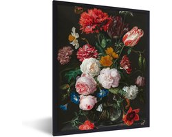 Poster in lijst - Schilderij - Bloemen - Jan Davidsz. de Heem - Fotolijst - Poster - Wanddecoratie - 30x40 cm - Kamerdecoratie - Woonkamer