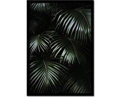 Poster jungle bladeren - 50cm x 70cm - vintage - woonkamer - slaapkamer - bloemen posters - goedkoop - muurposter - natuur - wanddecoratie