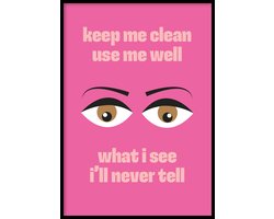 Poster Keep me clean - 30x40 cm - WC Poster - WALLLL - Exclusief lijst - Toilet poster - Grappige toilet poster - Humor poster