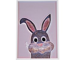 Poster Konijn dusty pink - Dierenposter - kinderposter - kinderkamer - babykamer