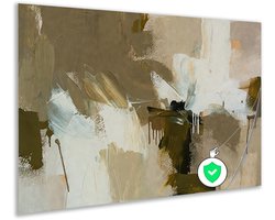Poster - Kubistisch - Modern - Woonkamer abstract - Beige - Wanddecoratie taupe - 150x100 cm