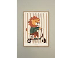 Poster Leeuw Luca - kinderkamer poster - babykamer poster - jungle poster - Label Lune 50x70cm