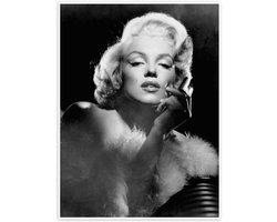 Poster Marilyn Monroe - Wanddecoratie Foto - Muur Versieren - Premium Papier 250 g/m² - 30 x 40 cm - Zwart-wit