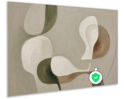 Poster - Muurdecoratie modern - Kubistisch - Crème - Decoratie slaapkamer volwassenen - Hal - Beige abstract - 150x100 cm