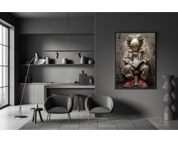 Poster op Hoge kwaliteit pvc - 50x70cm (zonder frame) - Wall street Art - Wanddecoratie - Canvas - kaws Graffiti wallpaper - Uniek design