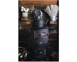 Poster – Oud Kacheltje met Hout - 40x60cm Foto op Posterpapier